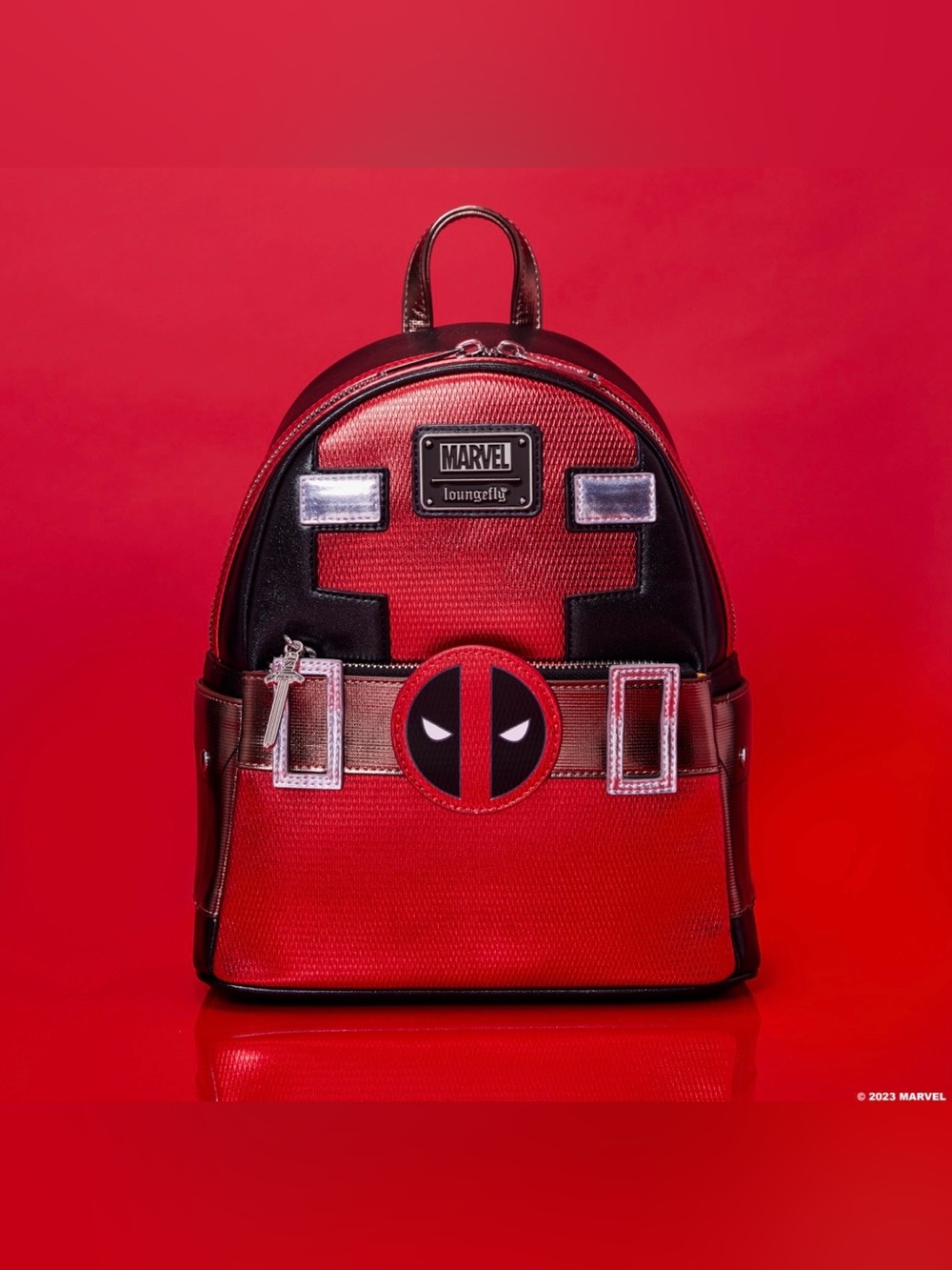 Loungefly - Marvel Metallic Deadpool Cosplay Mini Backpack